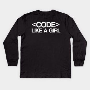 Code Like a Girl Kids Long Sleeve T-Shirt